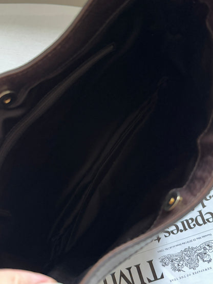 Vintage YSL 補丁logo leather hobo bag
