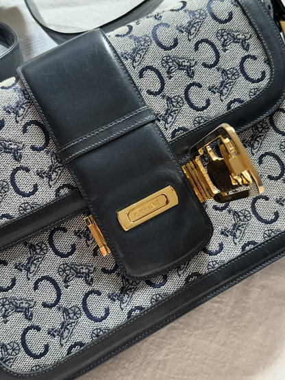 Vintage Celine 藍花大馬車包🎠