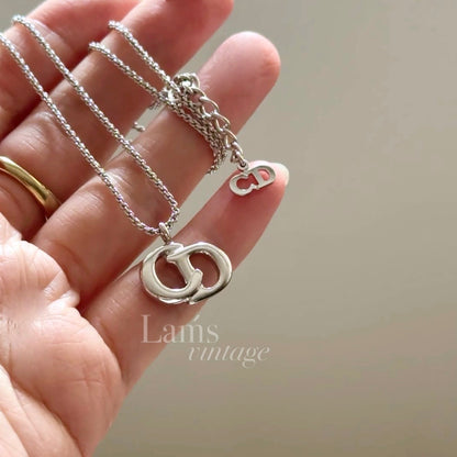 罕有銀色 Vintage Dior CD necklace✨