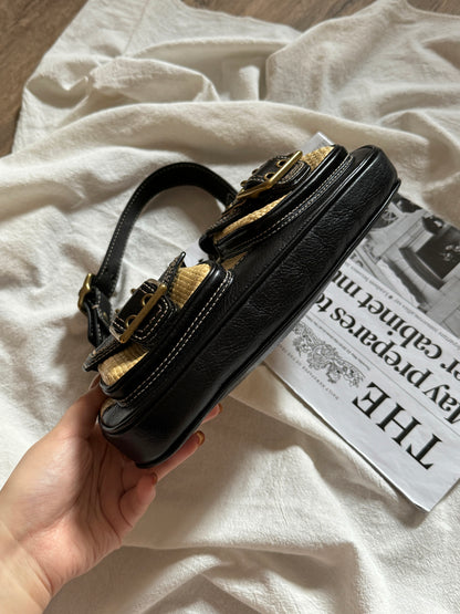 Vintage Coach raffia編織underarm bag🖤