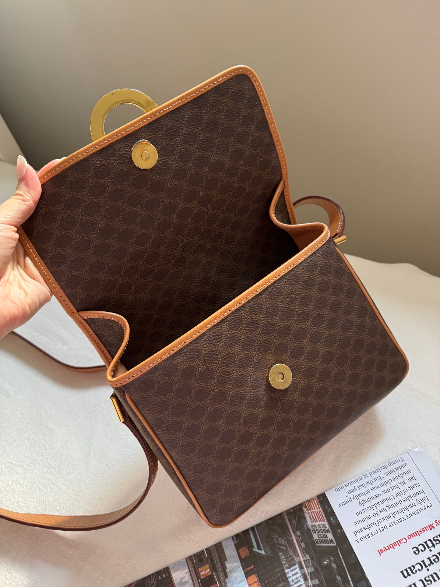 Vintage Celine 老花大金環豆腐包🪐