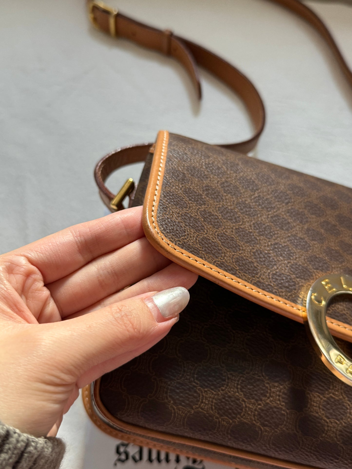 Vintage Celine 老花大金環豆腐包🪐