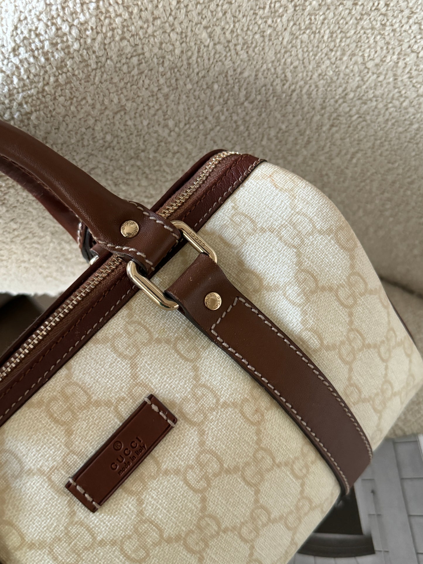 Vintage Gucci 白花mini boston