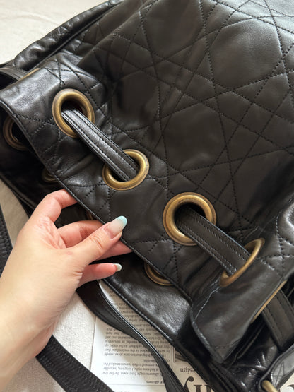 Vintage Dior cannage羊皮菱格大hobo