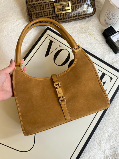 Vintage Gucci caramel suede jackie bag