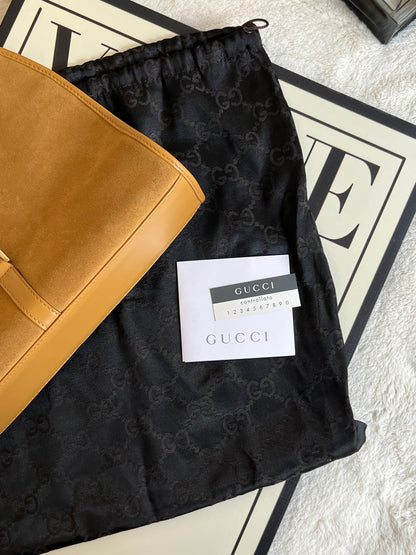 Vintage Gucci caramel suede jackie bag