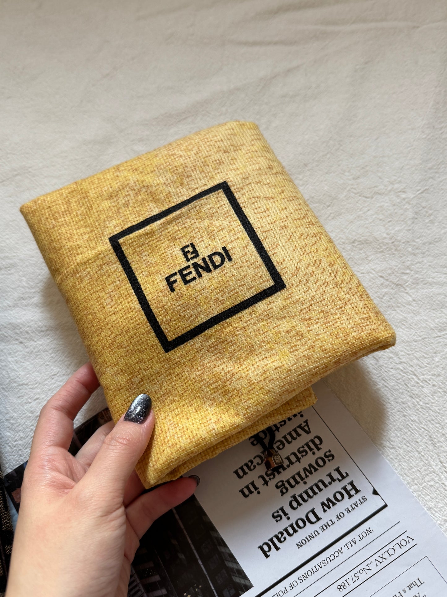 Vintage Fendi zucca square tote🫒