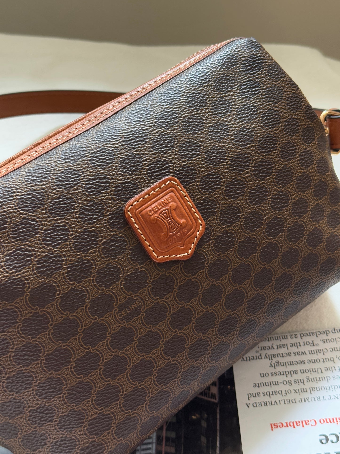 Vintage Celine macadam pouch☁️