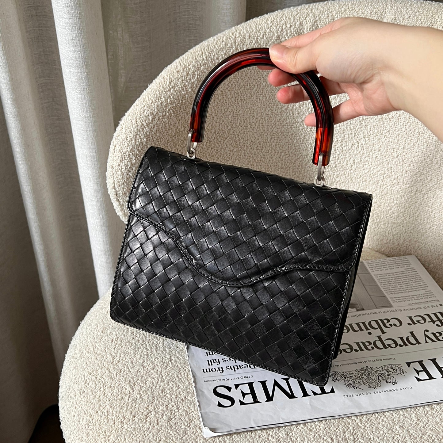 Vintage Bottega Veneta 玳瑁kelly bag