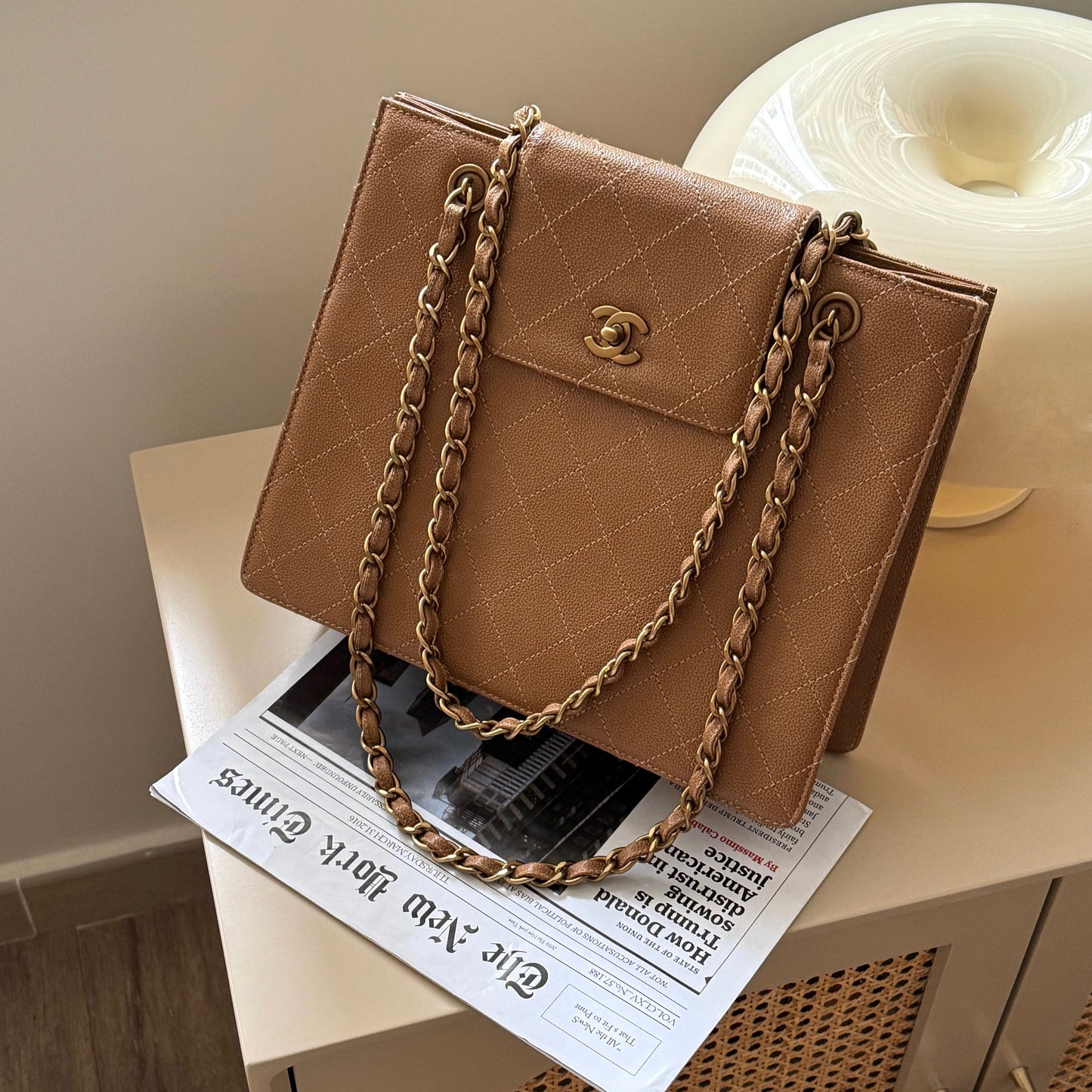 Vintage Chanel wild stitch荔枝牛皮tote bag🧋