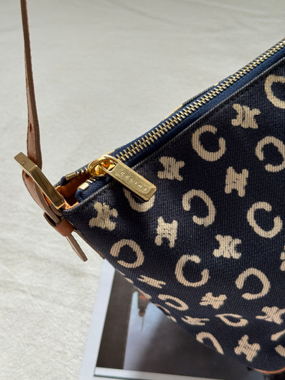 Vintage Celine海軍藍老花飯盒包⚓️