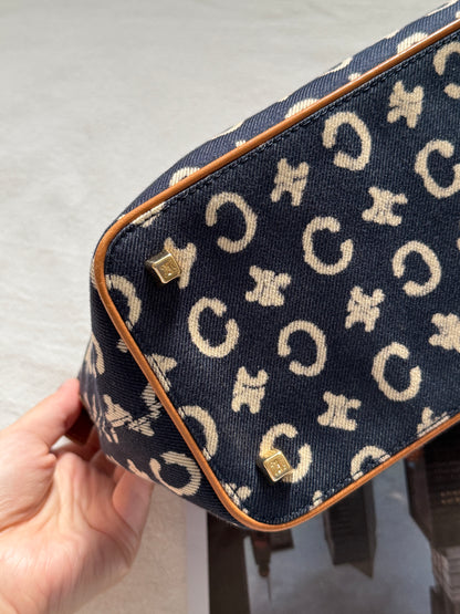 Vintage Celine海軍藍老花飯盒包⚓️