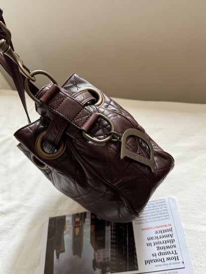 Vintage Dior 小羊皮cannage shoulder bag 25