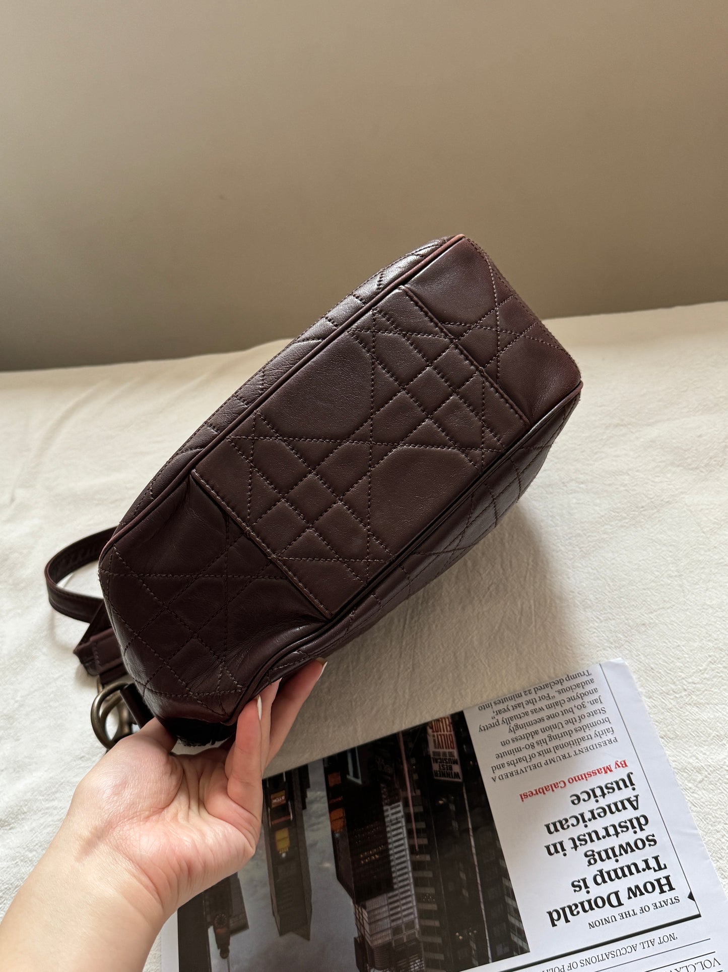 Vintage Dior 小羊皮cannage shoulder bag 25
