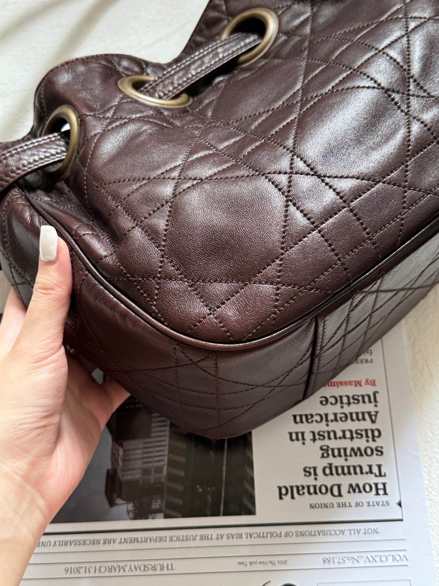 Vintage Dior 小羊皮cannage shoulder bag 25