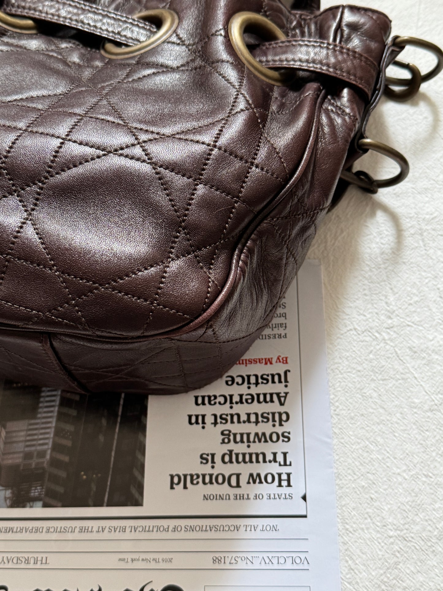 Vintage Dior 小羊皮cannage shoulder bag 25