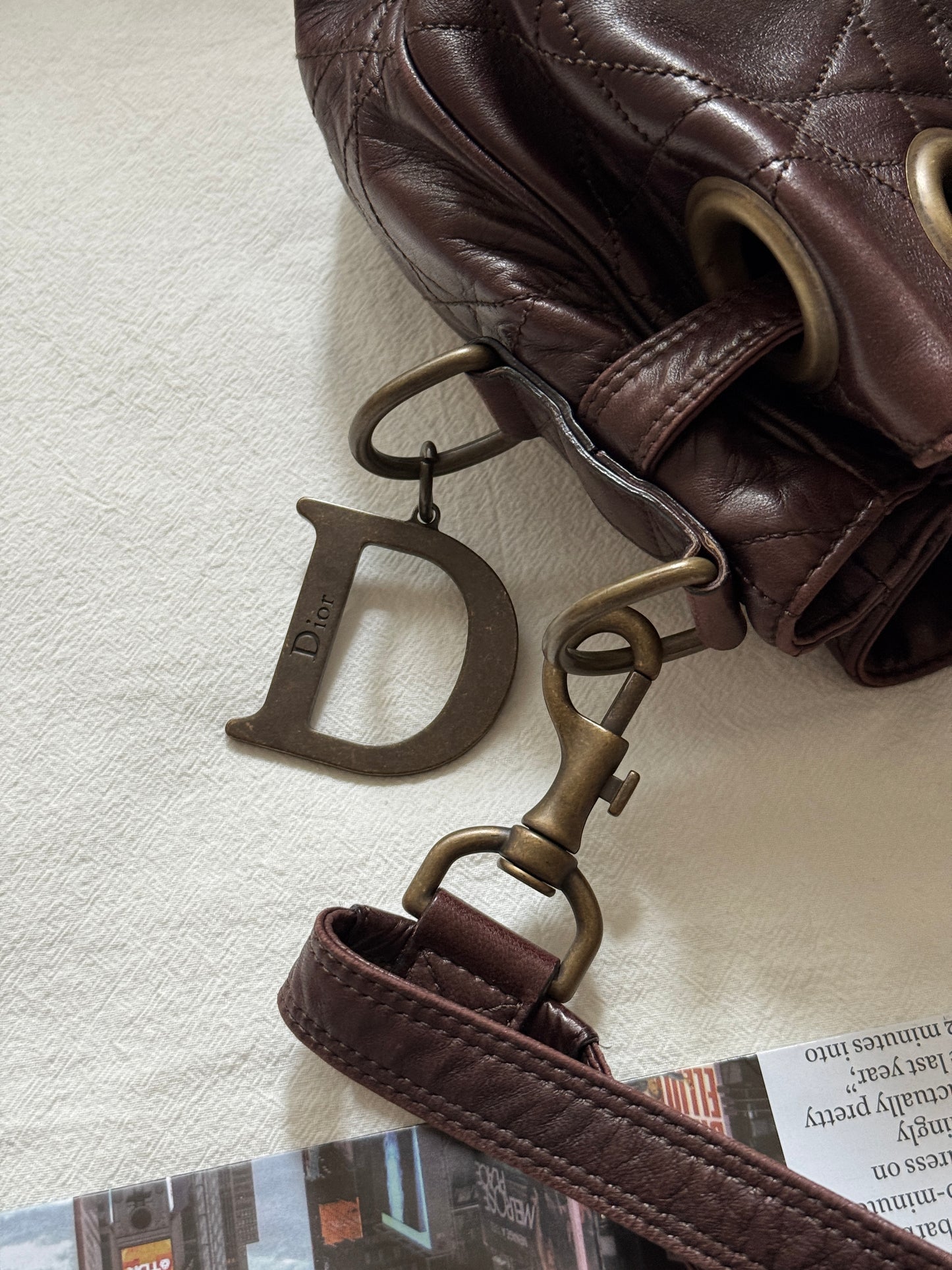 Vintage Dior 小羊皮cannage shoulder bag 25