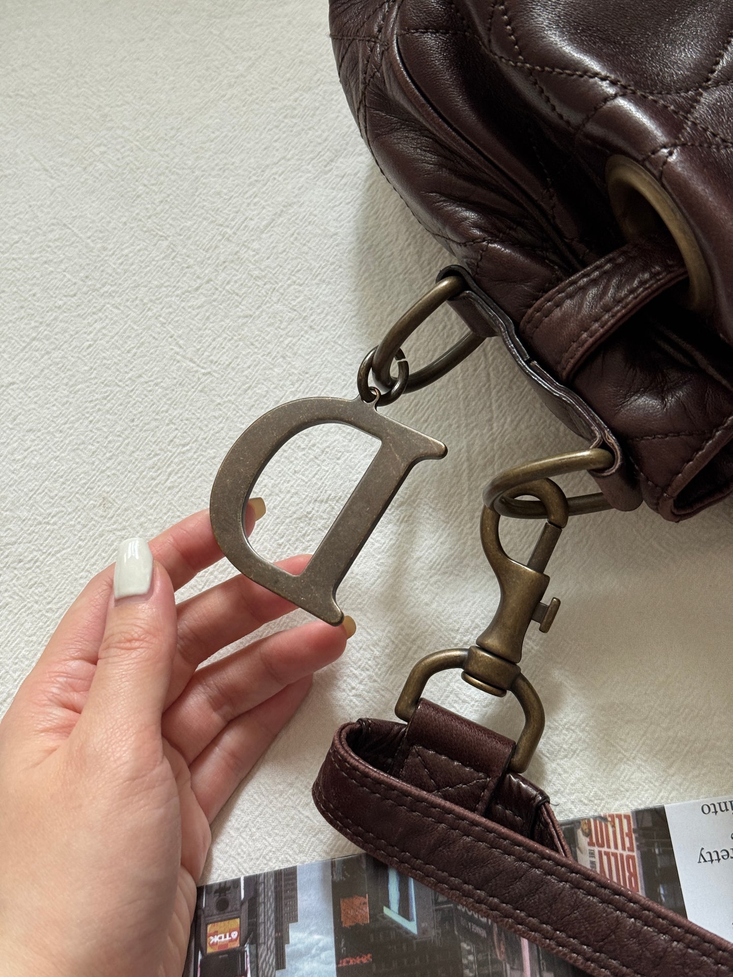 Vintage Dior 小羊皮cannage shoulder bag 25