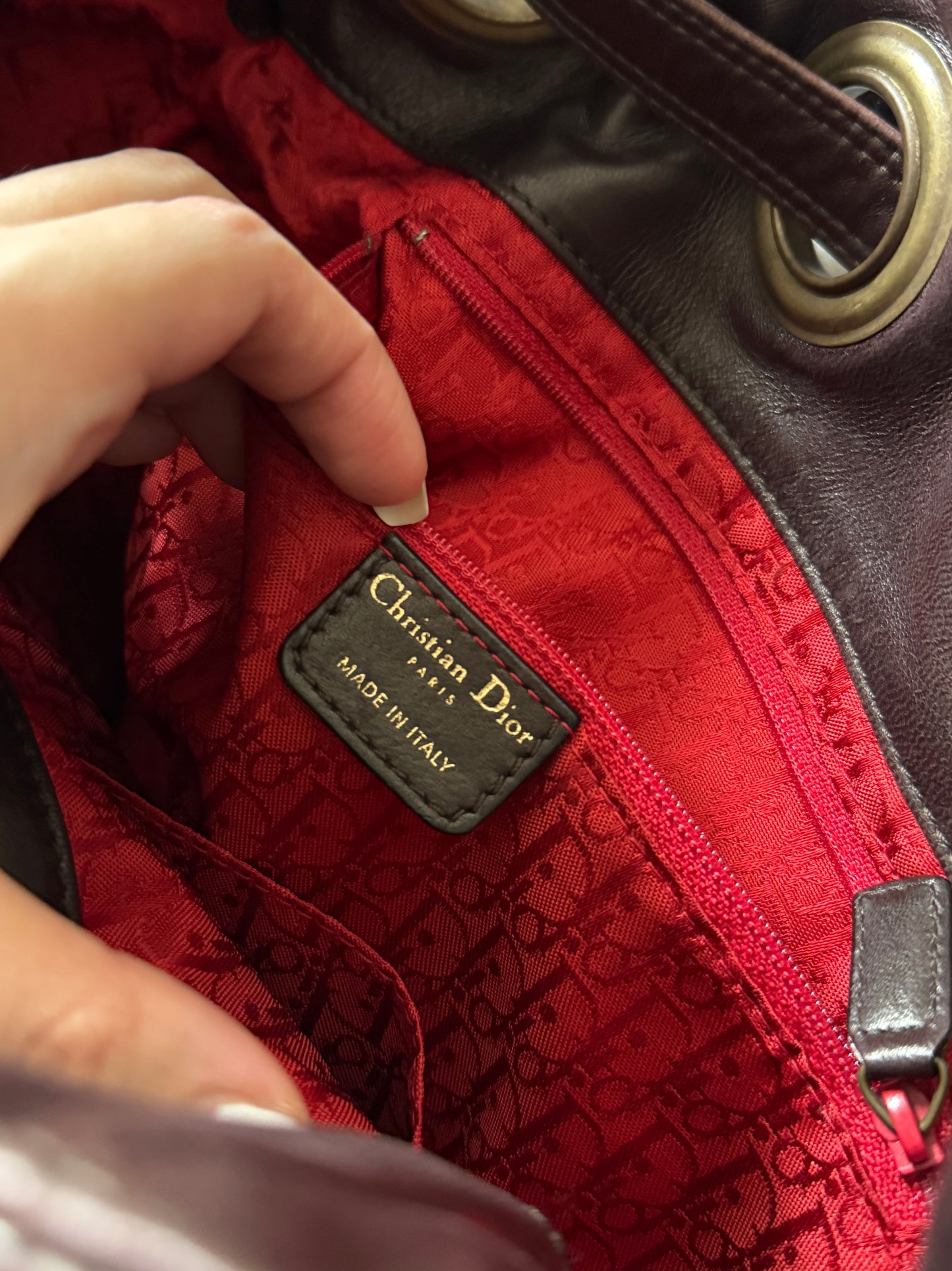 Vintage Dior 小羊皮cannage shoulder bag 25