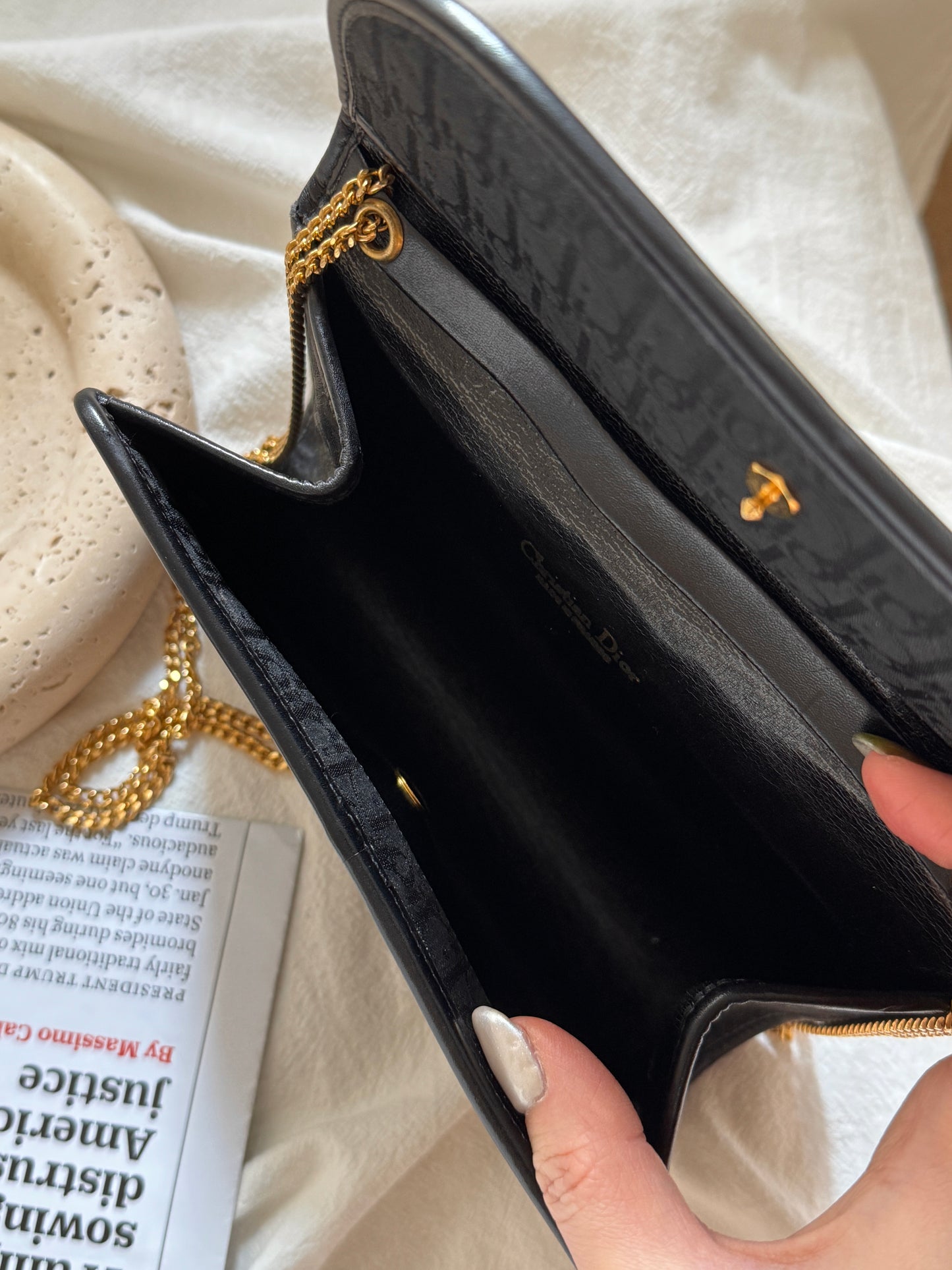 Vintage Dior黑金 trotter envelope bag✉️