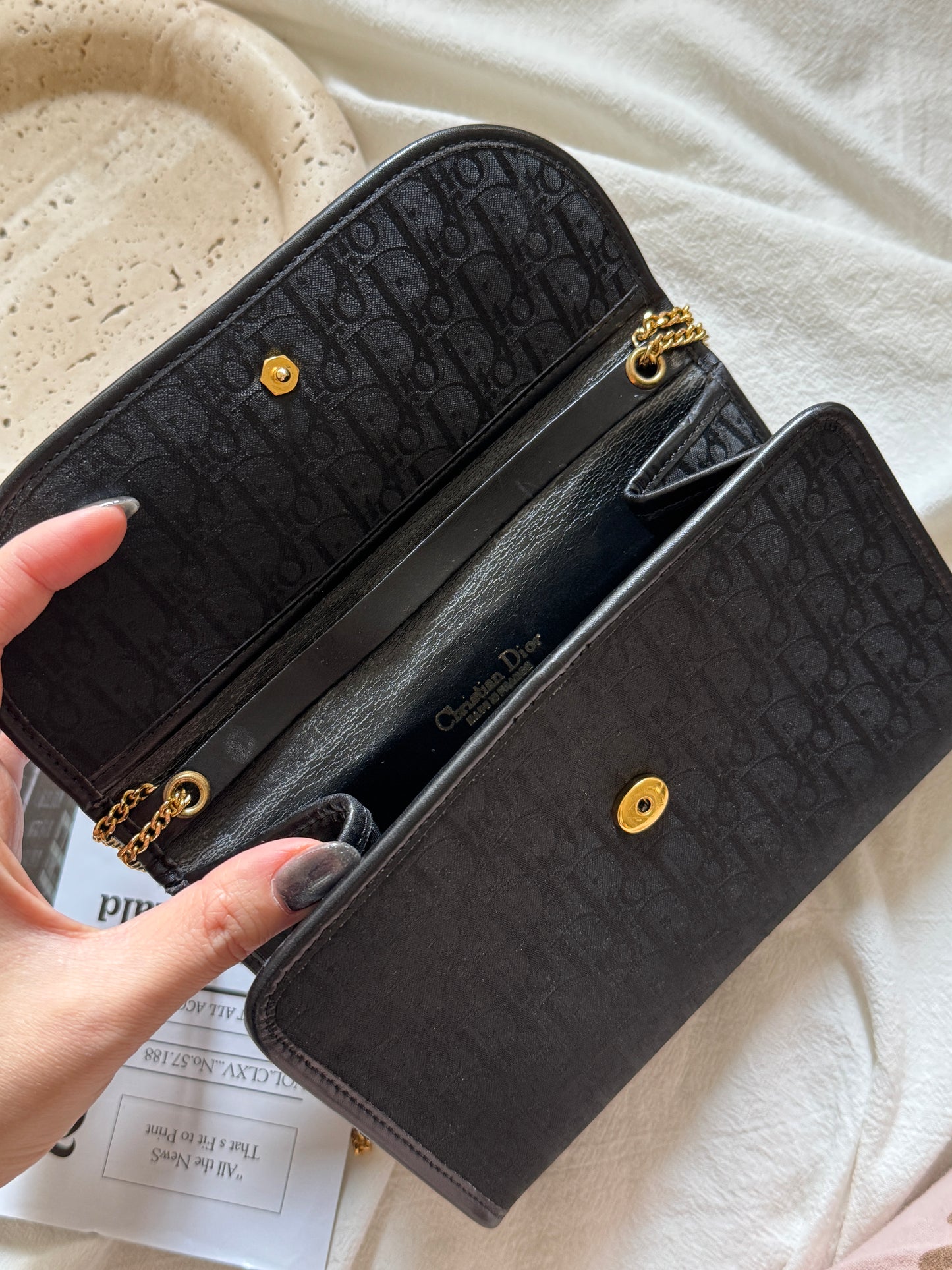 Vintage Dior黑金 trotter envelope bag✉️