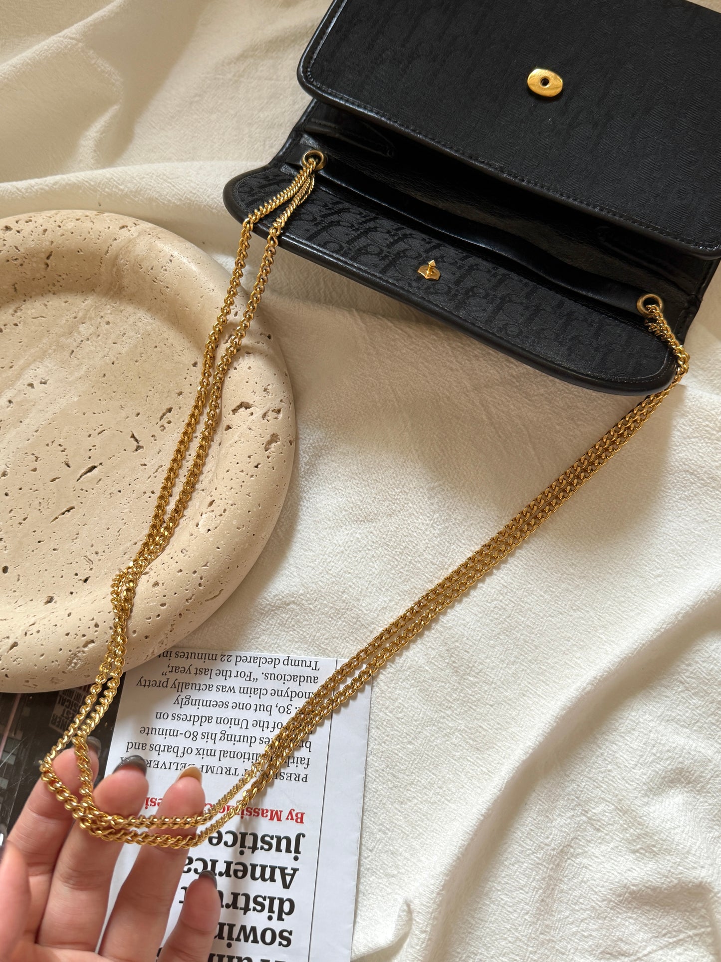 Vintage Dior黑金 trotter envelope bag✉️