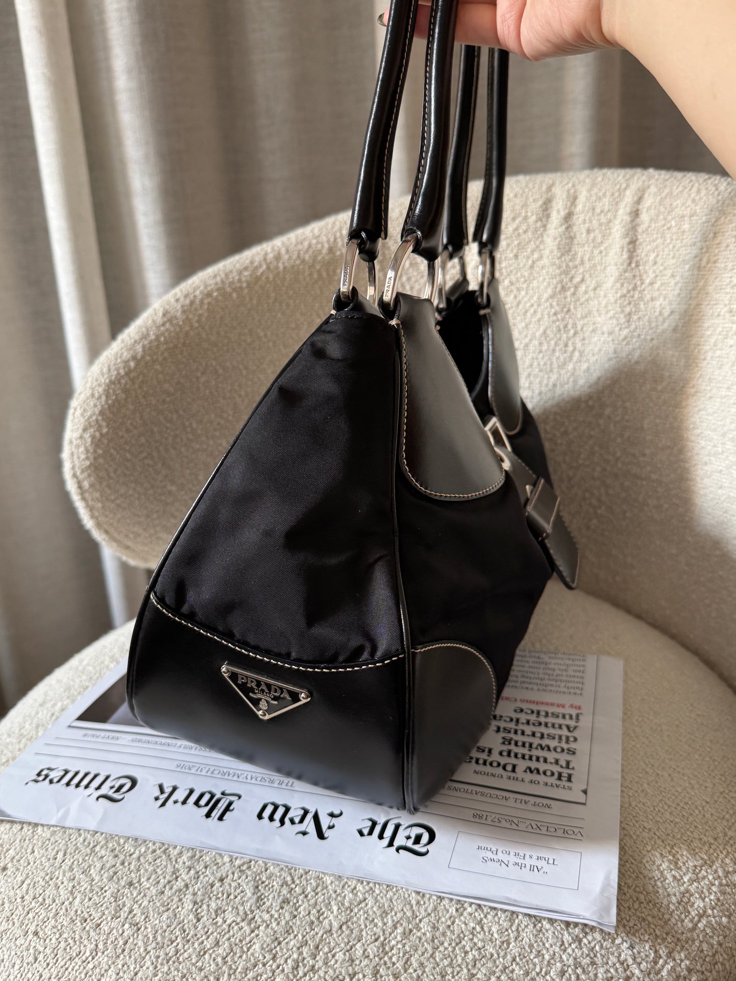 Vintage Prada 機車 buckle hobo bag🏍️