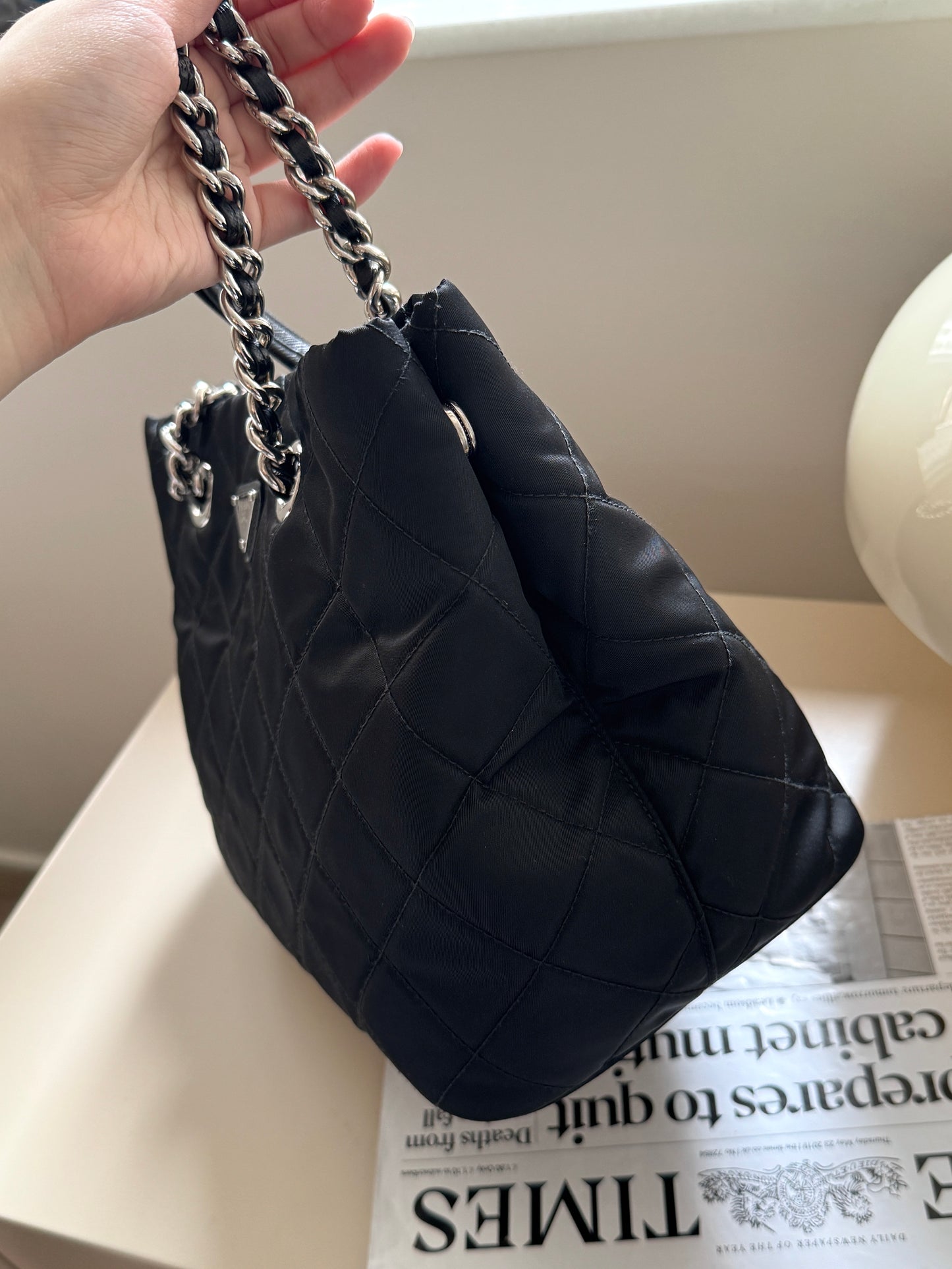 Vintage Prada nylon chain tote⛓️