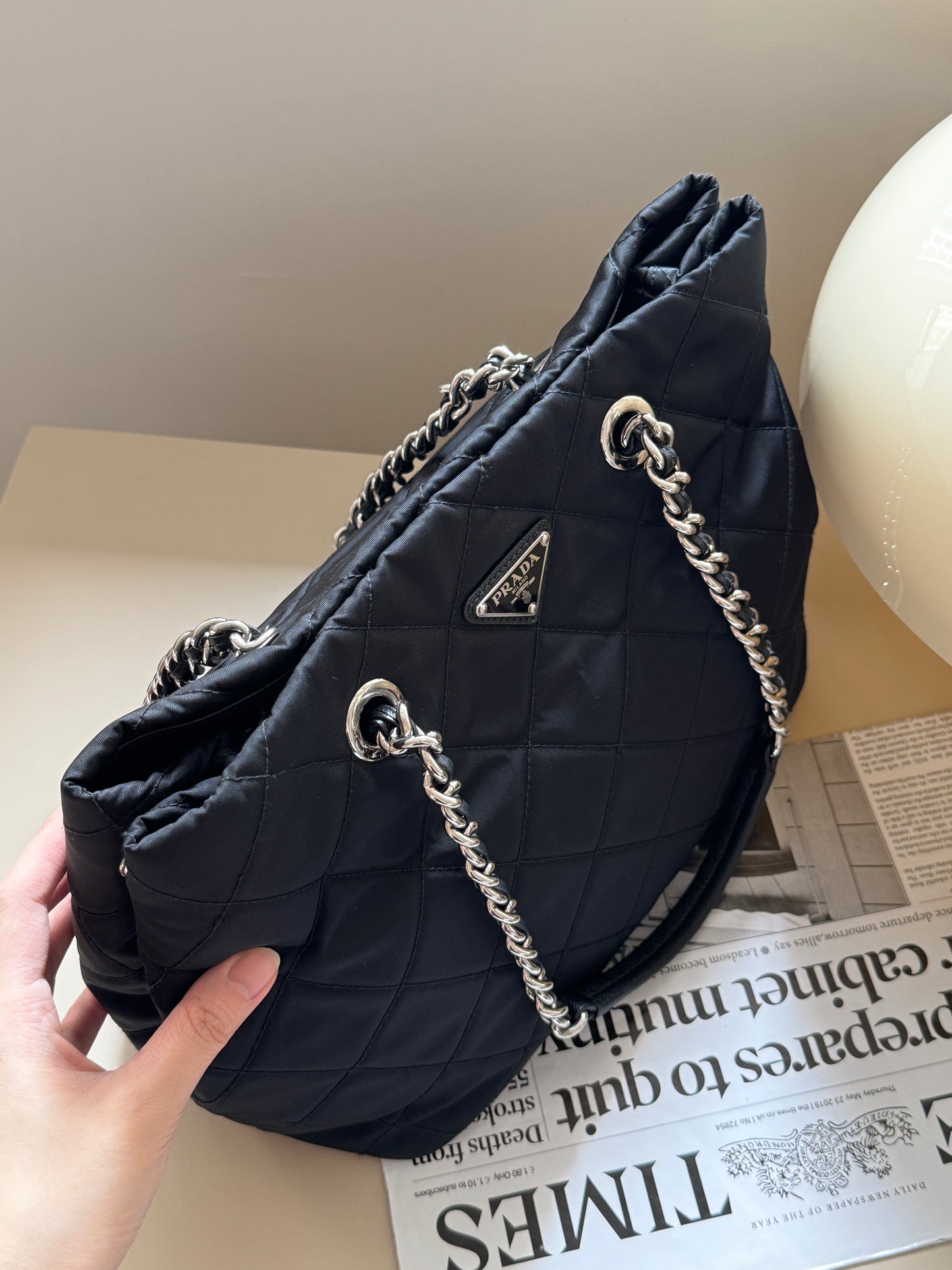 Vintage Prada nylon chain tote⛓️