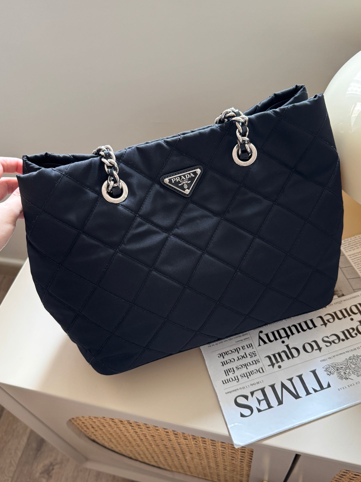 Vintage Prada nylon chain tote⛓️