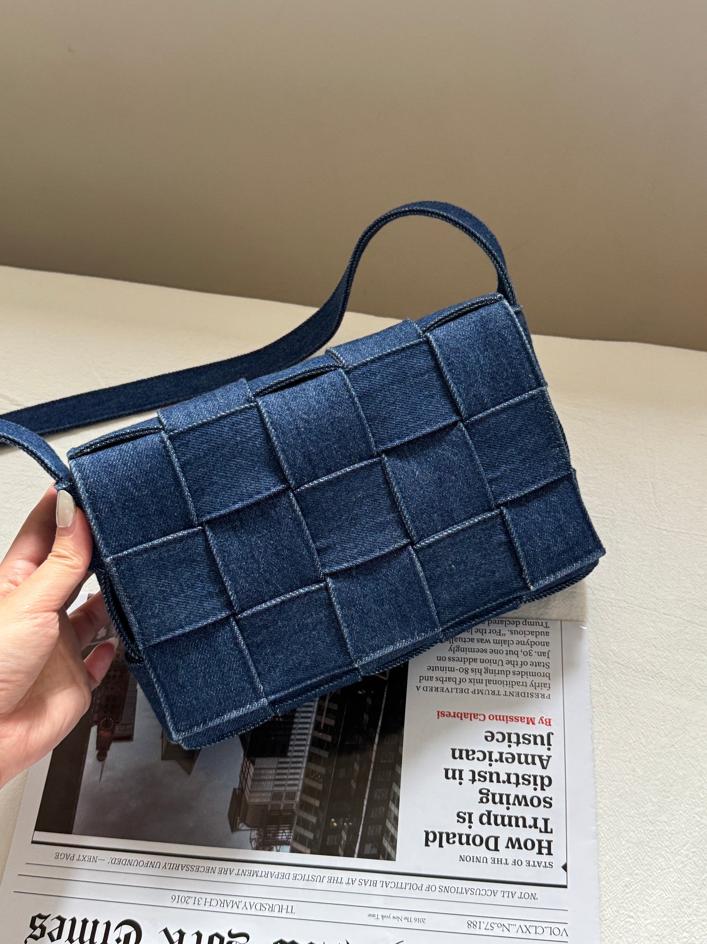 Pre-owned Bottega Veneta denim cassette crossbody