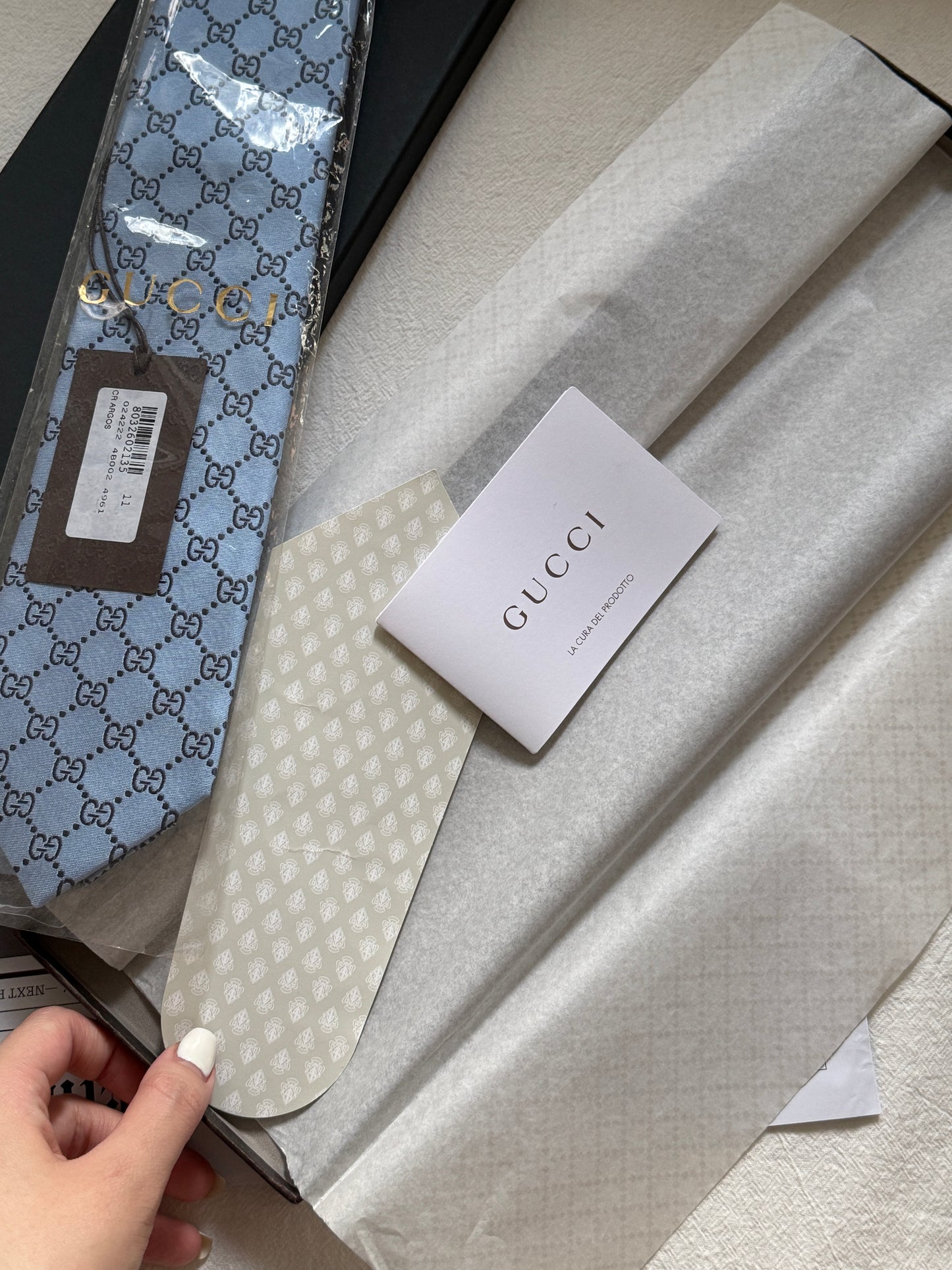 Vintage Gucci tie, with box 未使用保存品