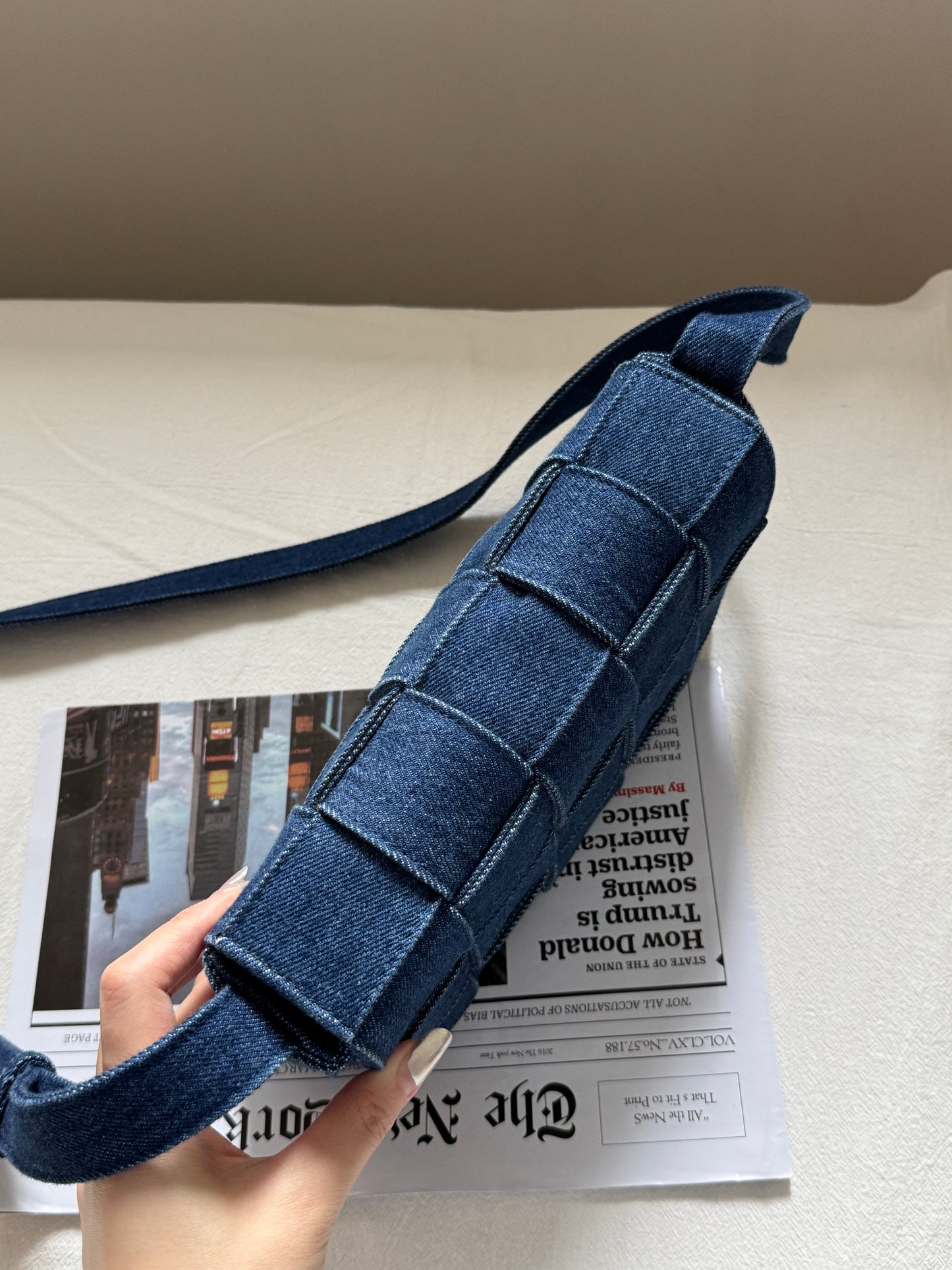 Pre-owned Bottega Veneta denim cassette crossbody