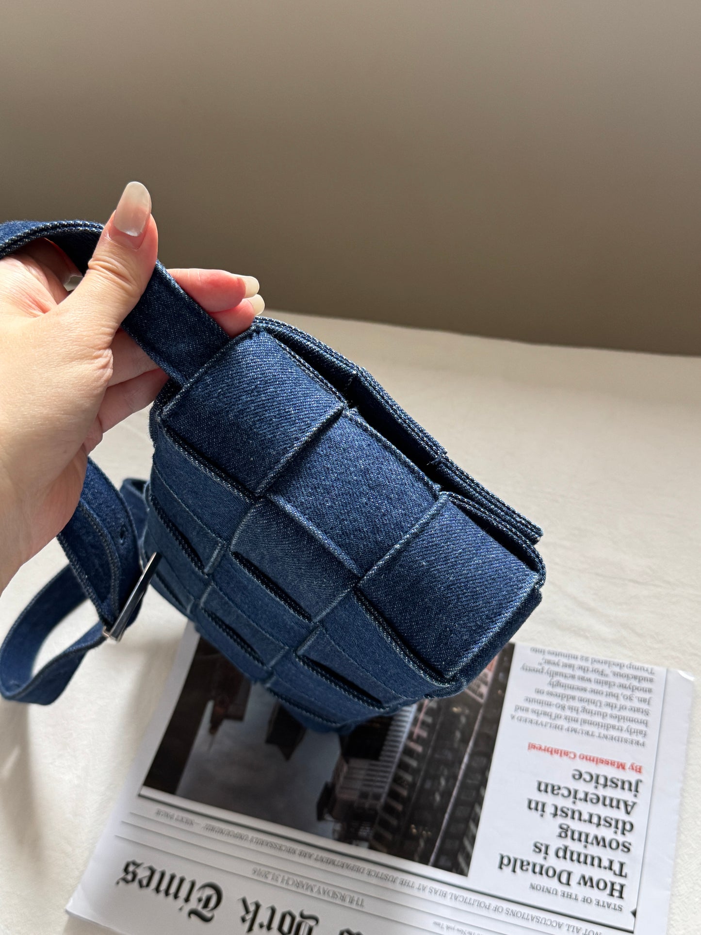 Pre-owned Bottega Veneta denim cassette crossbody