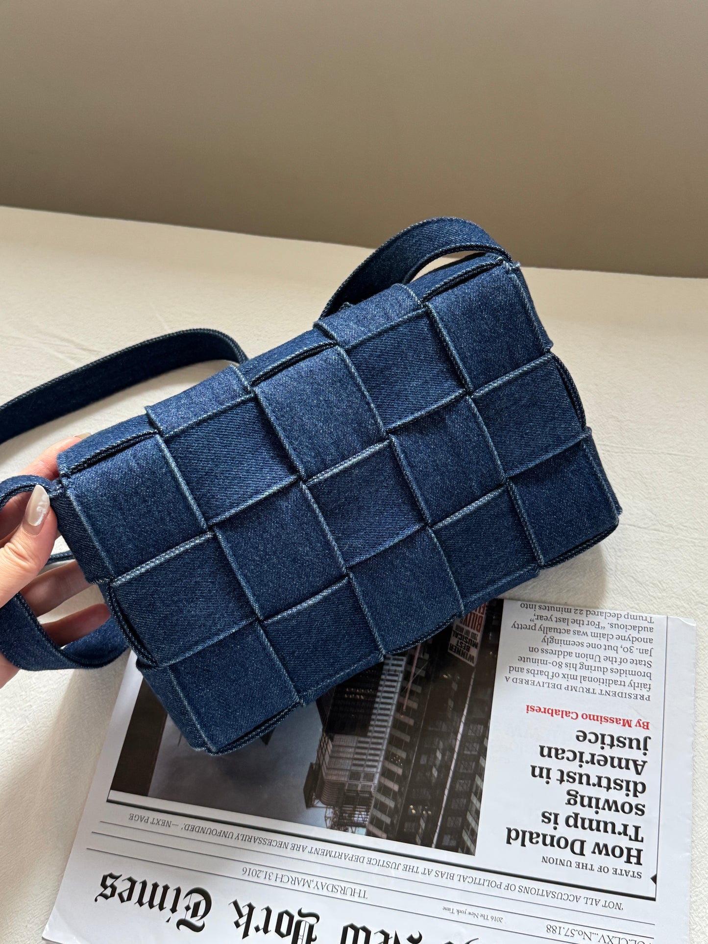 Pre-owned Bottega Veneta denim cassette crossbody