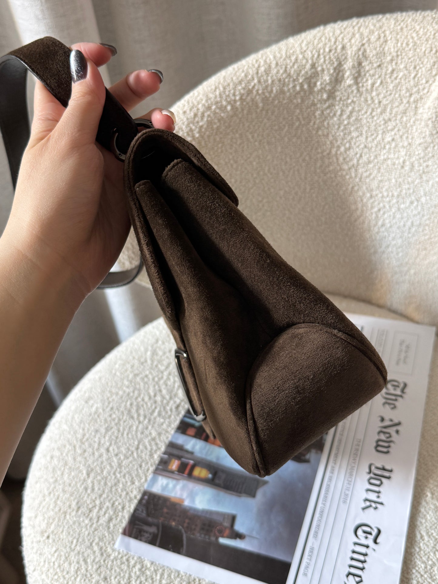 Vintage Salvatore Ferragamo chocolate suede bag