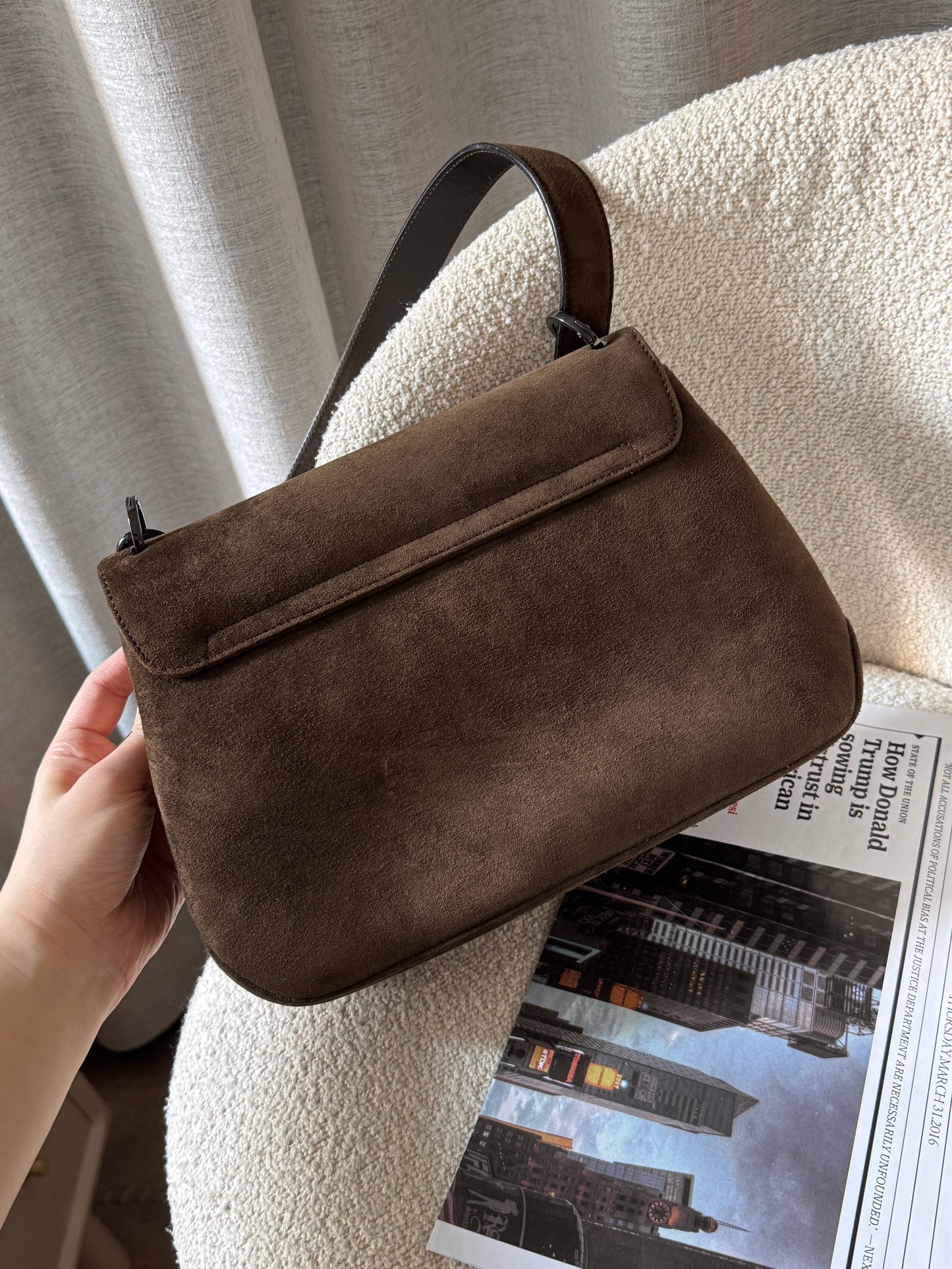 Vintage Salvatore Ferragamo chocolate suede bag