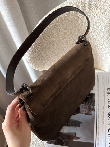Vintage Salvatore Ferragamo chocolate suede bag