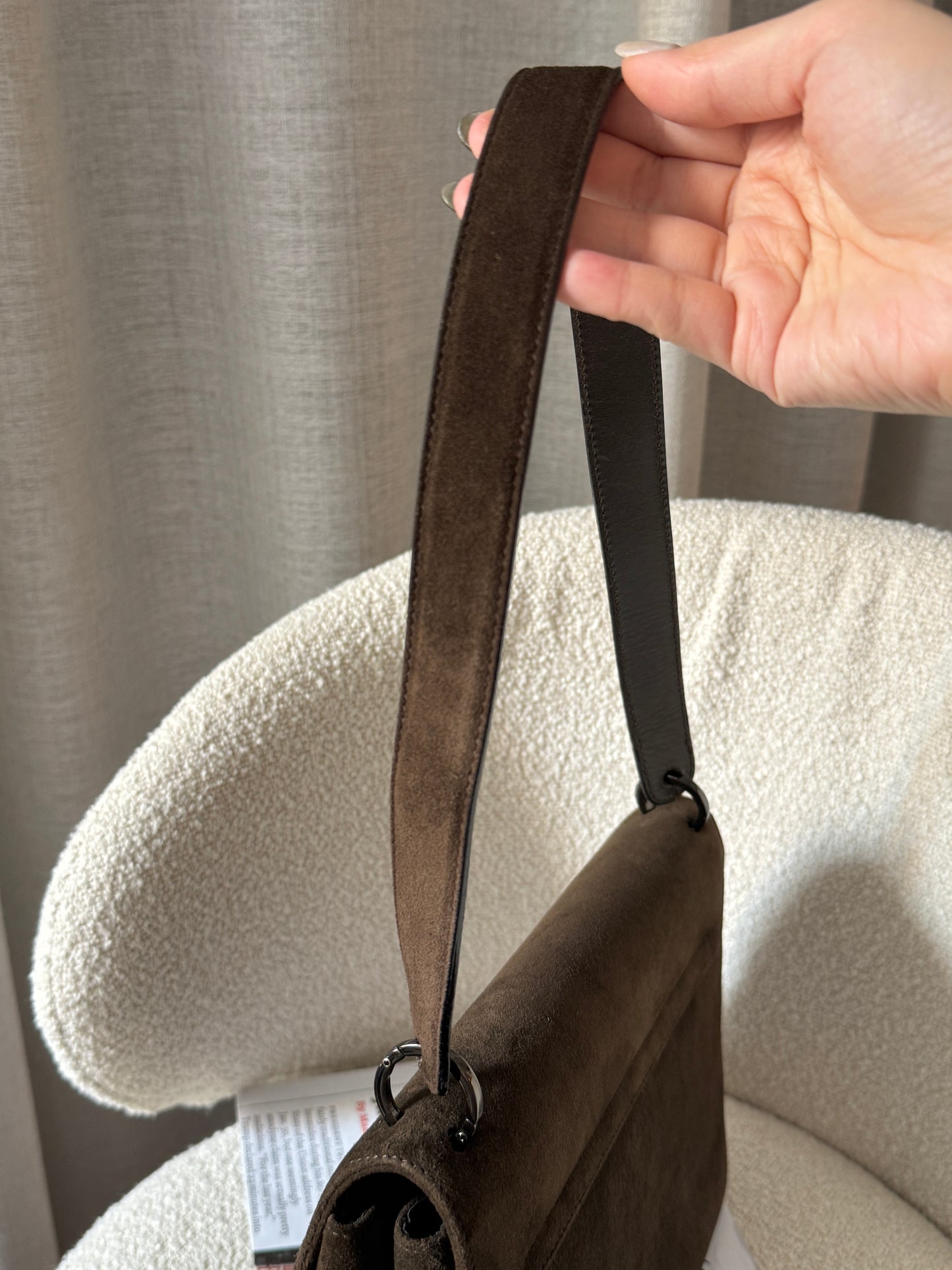 Vintage Salvatore Ferragamo chocolate suede bag