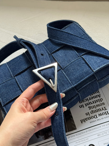 Pre-owned Bottega Veneta denim cassette crossbody