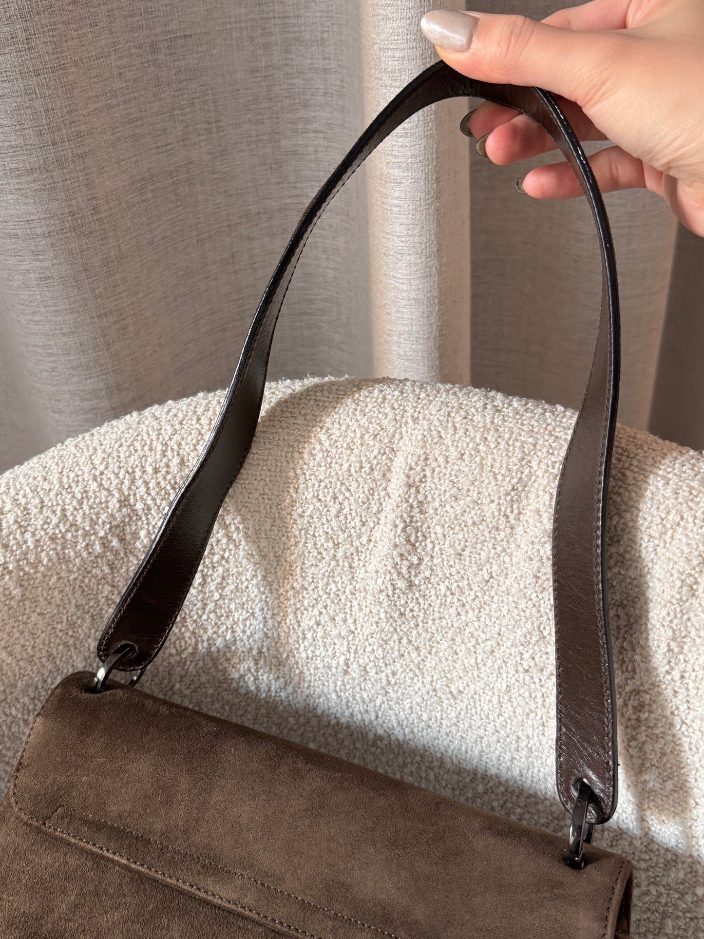 Vintage Salvatore Ferragamo chocolate suede bag