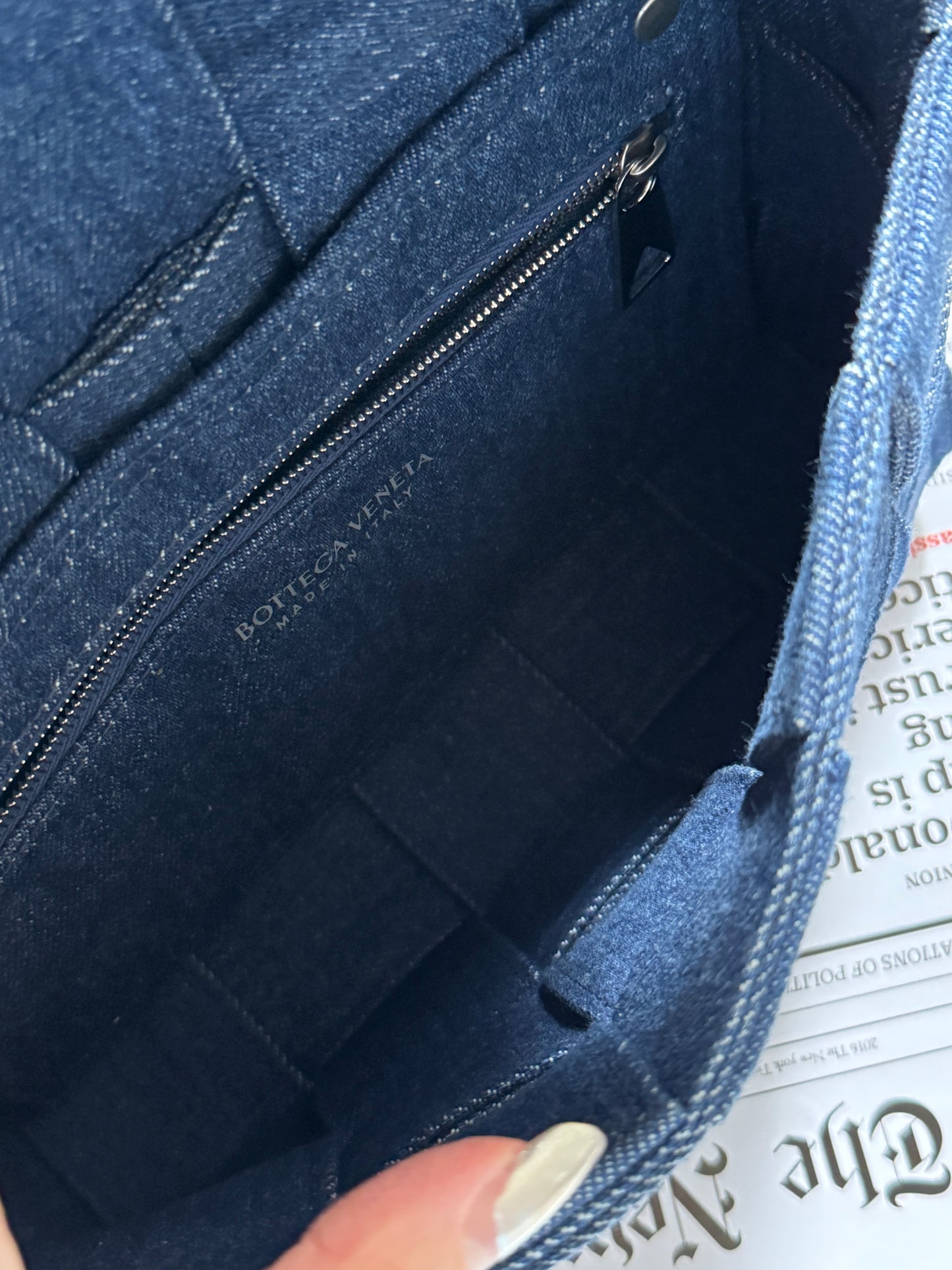 Pre-owned Bottega Veneta denim cassette crossbody