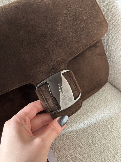Vintage Salvatore Ferragamo chocolate suede bag