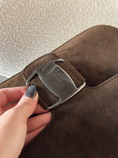 Vintage Salvatore Ferragamo chocolate suede bag