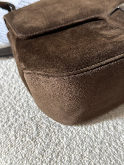 Vintage Salvatore Ferragamo chocolate suede bag