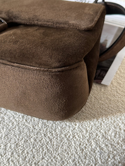 Vintage Salvatore Ferragamo chocolate suede bag