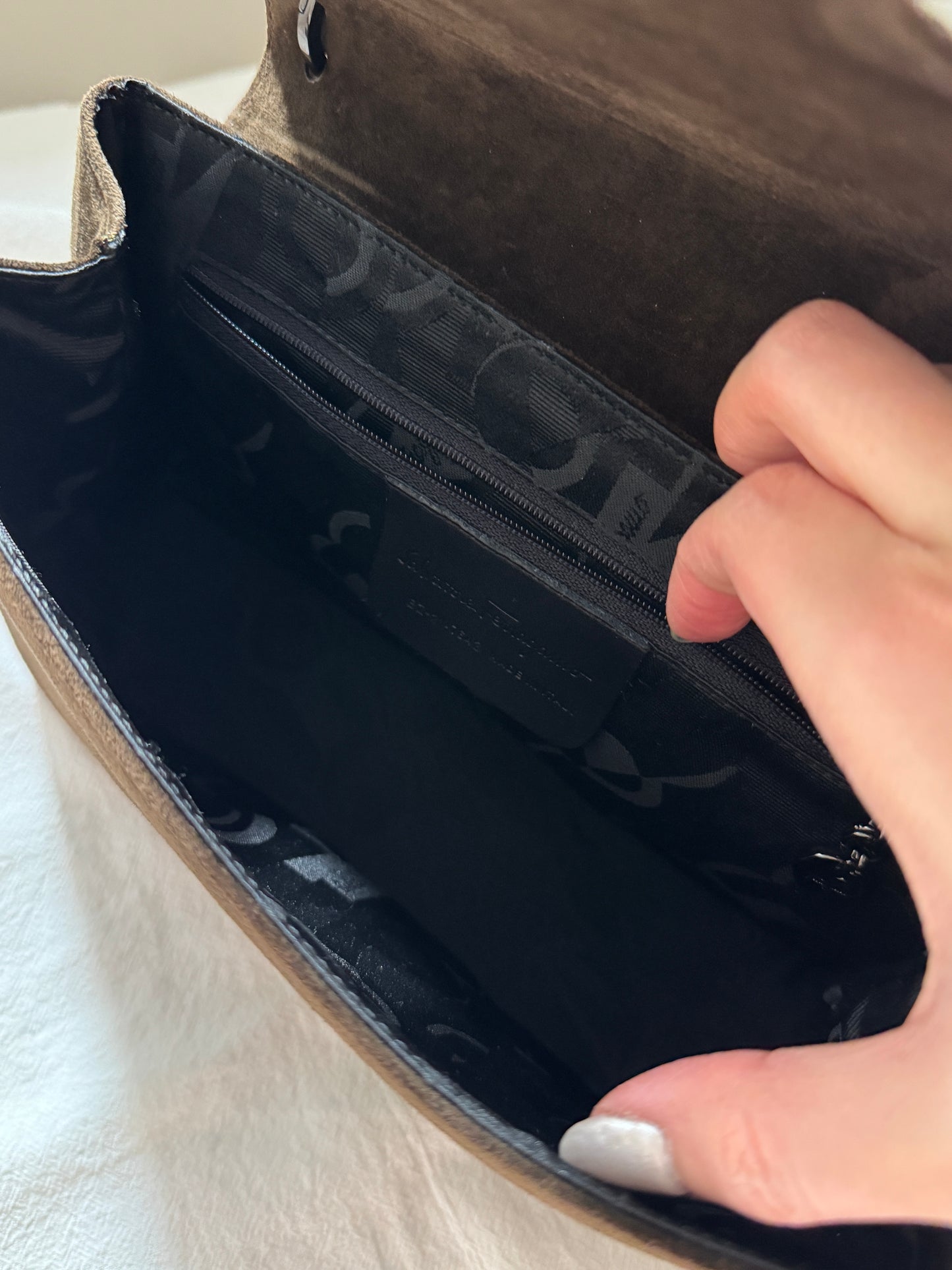 Vintage Salvatore Ferragamo chocolate suede bag