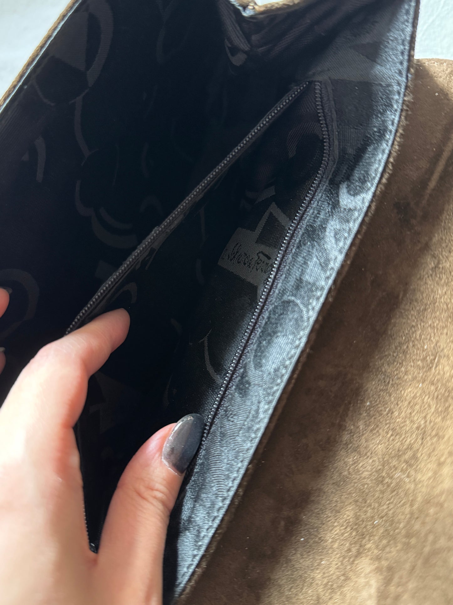 Vintage Salvatore Ferragamo chocolate suede bag