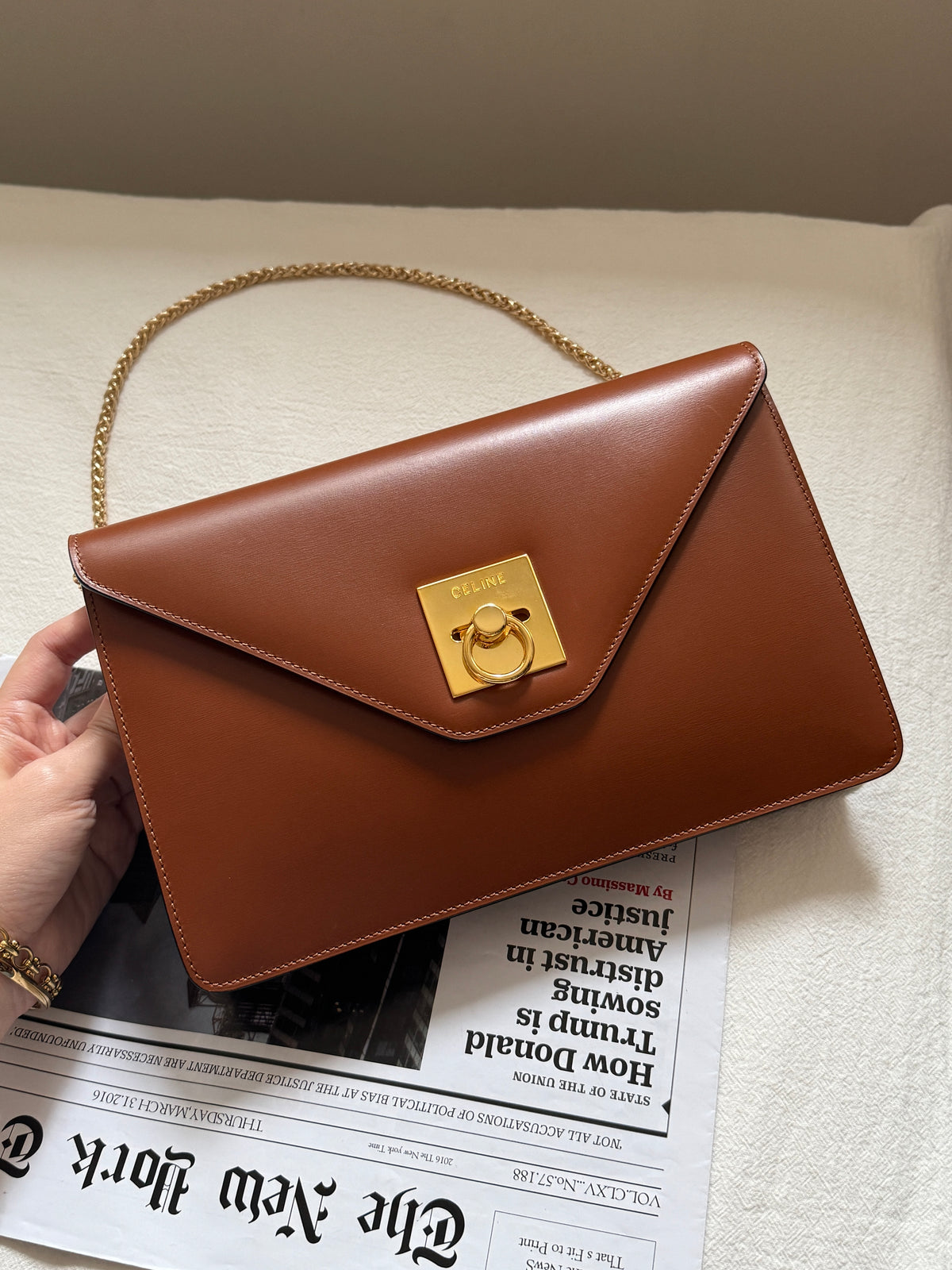 Vintage Celine leather envelope 2-way