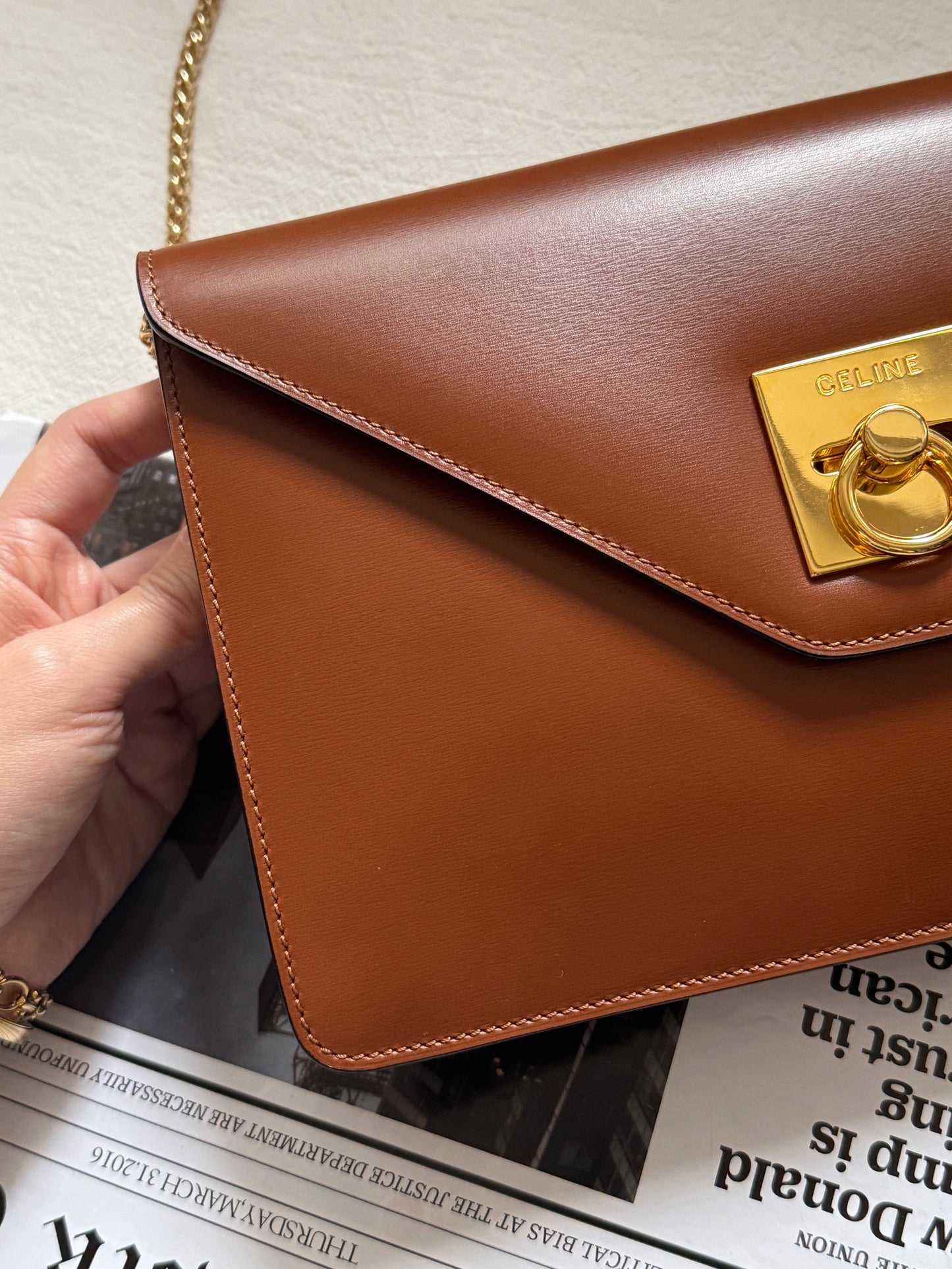Vintage Celine leather envelope 2-way